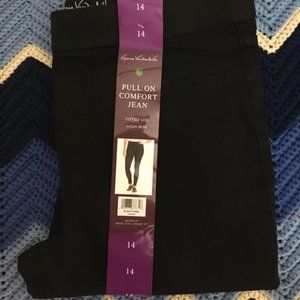 Gloria Vanderbilt Pull on black jeans All Around Slimming Effect Size 14 NWT